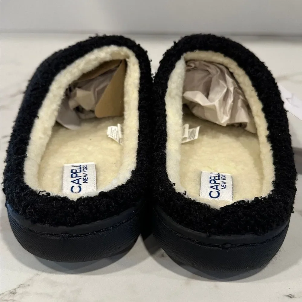 Capellini Kids Gamer Themed Slippers Indoor NEW Size 3/4 Black Faux Fur Medium